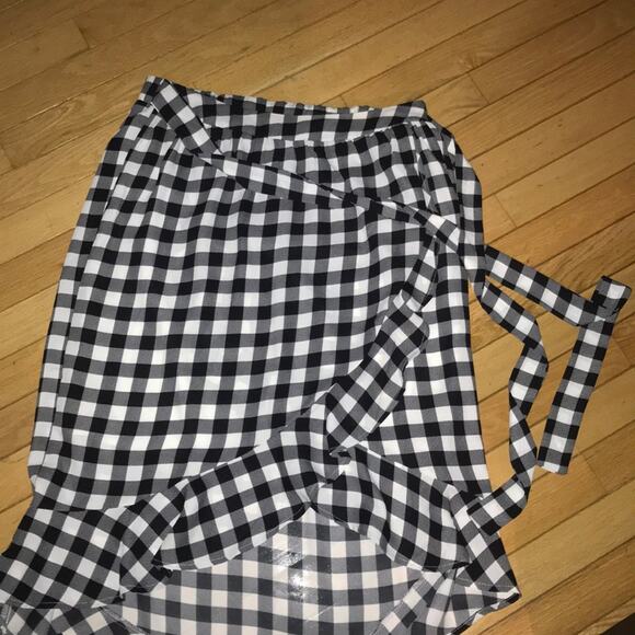 Fourteenth Place high low gingham plaid Skirt S - Picture 3 of 7